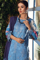 3-Pc Unstitched Embroidered Lawn With Chiffon Dupatta CN-21